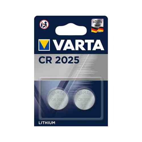 Батарейка VARTA ELECTRONICS CR 2025 блистер 2шт арт. 1001125942