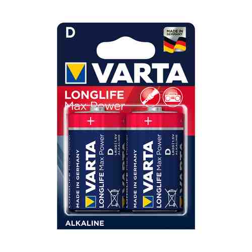 Батарейка VARTA LONGLIFE MAX POWER D блистер 2шт арт. 1001172642