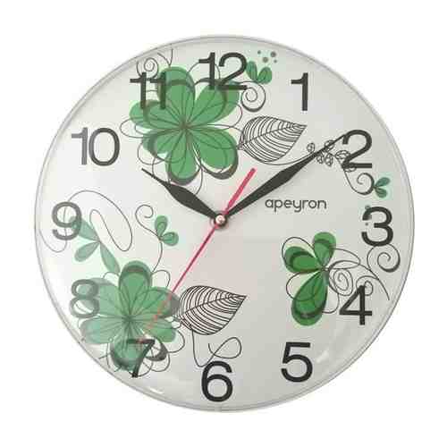 Часы настенные APEYRON PL1701615 пластик белый/зеленый арт. 1001415326