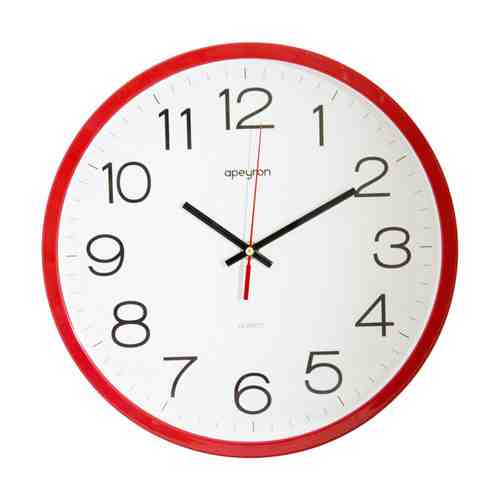 Часы настенные APEYRON PL1712505 пластик красный/белый арт. 1001415331