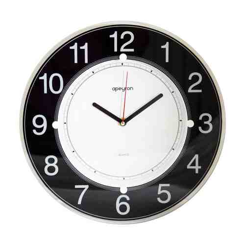 Часы настенные APEYRON PL1712731 пластик черный/белый арт. 1001415332