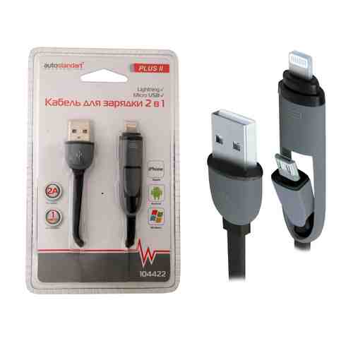 Дата-кабель 2в1 USB-micro-Lightning 1м арт. 1001236682