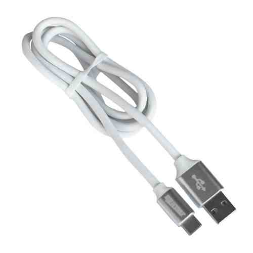 Дата-кабель USB-Type C 1м нейлон оплетка усиленный белый арт. 1001270705