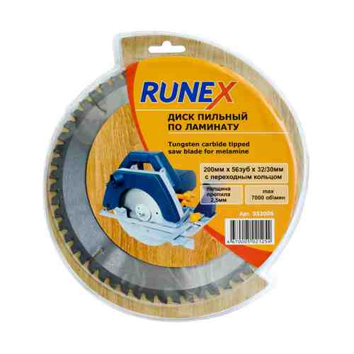 Диск пильный RUNEX по ламинату 200х32/30мм 56 зубьев арт. 1001230114