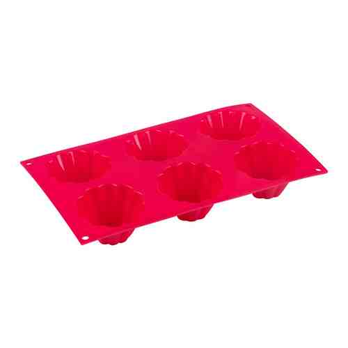Форма для выпечки MALLONY Roseo 6 кексов силикон розовый арт. 1001426378