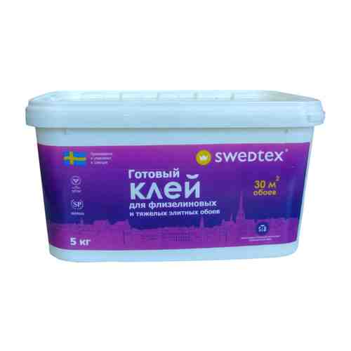 Клей обойный SWEDTEX Флизелин готовый 5кг, арт.LF05 арт. 1001305119