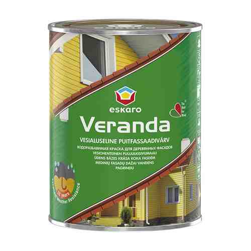 Краска фасадная ESKARO Veranda основа под колеровку 0,95л белая, арт.4740381000416 арт. 1001138929