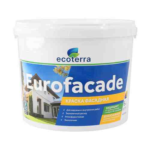 Краска латексная фасадная ECOTERRA Eurofacade 6кг белая, арт.ЭК000135301 арт. 1001440182