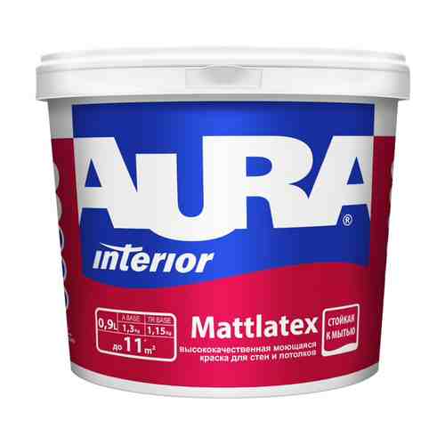 Краска в/д AURA Mattlatex моющаяся 0,9л белая, арт.4607003919917 арт. 1001164994