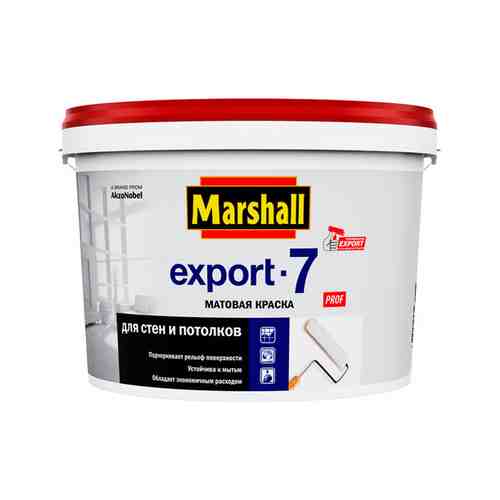 Краска в/д MARSHALL Export-7 BW матовая белая 2,5л белая, арт.81-584-03 арт. 1000541955