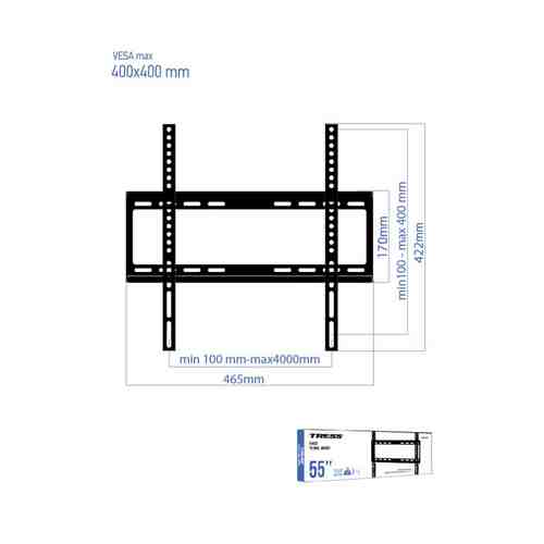Кронштейн TRESS WM 2044F VESA 75-400 до 40кг фикс/черн. для телевизора арт. 1001333717