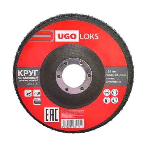 Круг лепестковый UGO LOKS 125х22мм P180 арт. 1001307136