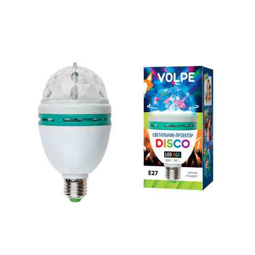 Лампа светодиодная VOLPE Disco проектор 3Вт RGB E27 белый арт. 1001136234