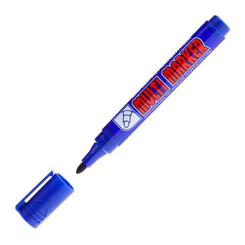 Маркер перманентный CROWN Multi Marker пулевидный синий 3мм арт. 1001312106