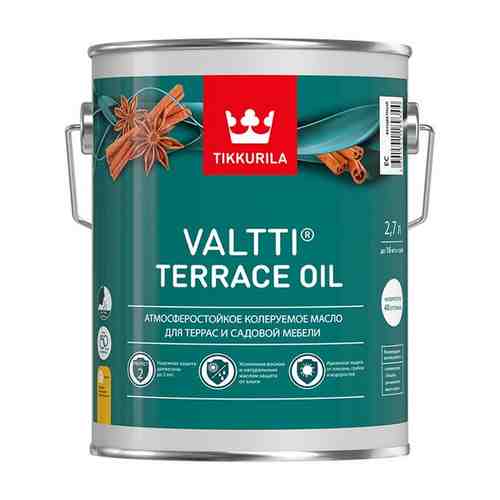 Масло для террас TIKKURILA Valtti Terrace Oil EC 2,7л бесцветное, арт.700010364 арт. 1001189446