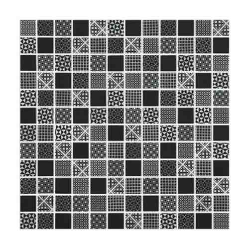 Мозаика стеклянная, 31,7х31,7х0,4 Born Black, черная арт. 1001191498
