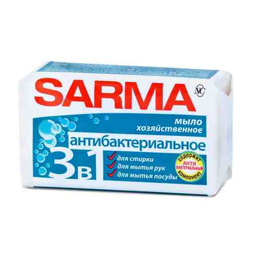 Мыло хозяйственное SARMA с антибактериальным эффектом, 140 г арт. 1001169946