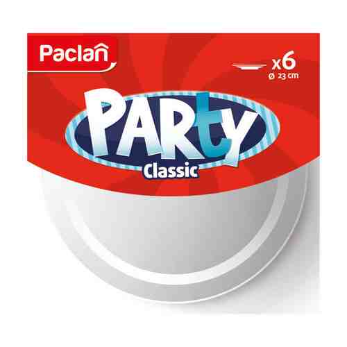 Набор тарелок PACLAN Party 6шт 23см пластик белые арт. 1001238216