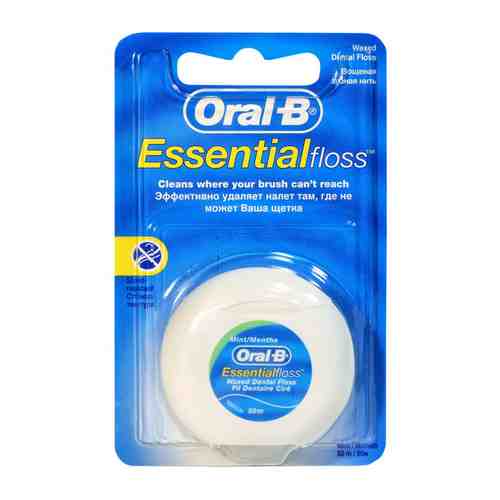 Нить зубная ORAL-B Essential вощеная мятная 50м арт. 1000059946