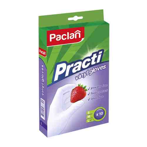 Перчатки PACLAN Practi виниловые р-р L 10шт. арт. 1001370809