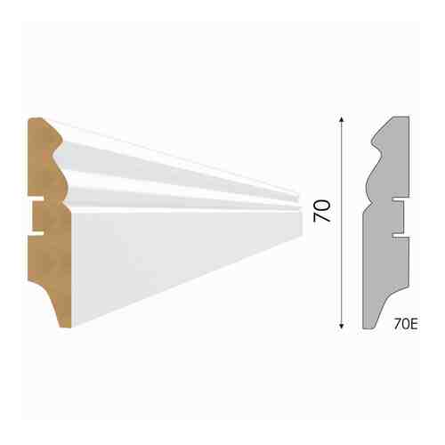 Плинтус МДФ STELLA 70E 2000х70х16мм белый под покраску арт. 1001406622