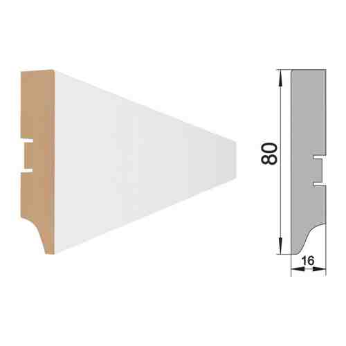 Плинтус МДФ STELLA 80А 2000х80х16мм белый под покраску арт. 1001415286