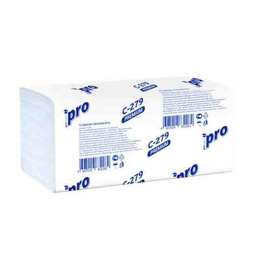 Полотенца бумажные PROTISSUE Premium листовые 2-слойные 200 листов 23х21см V-сложения арт. 1001383303