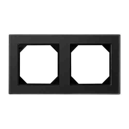 Рамка 2 поста LIREGUS Epsilon стекло, черный арт. 1001252865