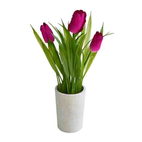 Растение искусственное в горшке Тюльпаны 21см цвет в асс-те арт. 1001340861