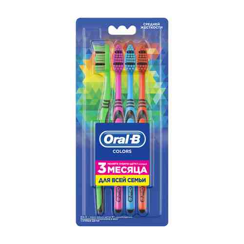 Щетка зубная ORAL-B Colors средняя 4шт арт. 1001332862