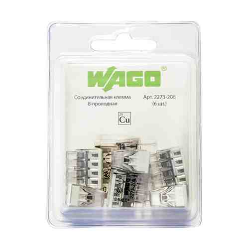 Соединительная клемма WAGO, 8-ми проводная, 0,5-2,5 кв.мм, без контактной пасты, 6 шт арт. 1000976084