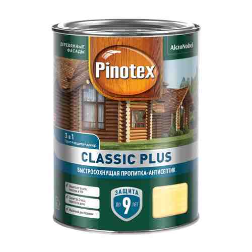 Средство деревозащитное PINOTEX Classic Plus 0,9л ель натуральная, арт.5479950 арт. 1001322654