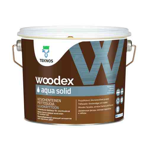 Средство деревозащитное ТEKNOS Woodex Aqua Solid база А 2,7л белое, арт.ЭК000130614 арт. 1001233768