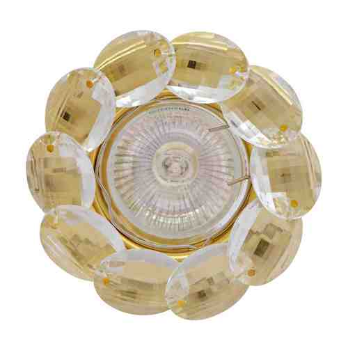 Светильник встраиваемый DE FRAN Шайн GU5.3 50мм золото+прозрачные кристаллы арт. 1001440157