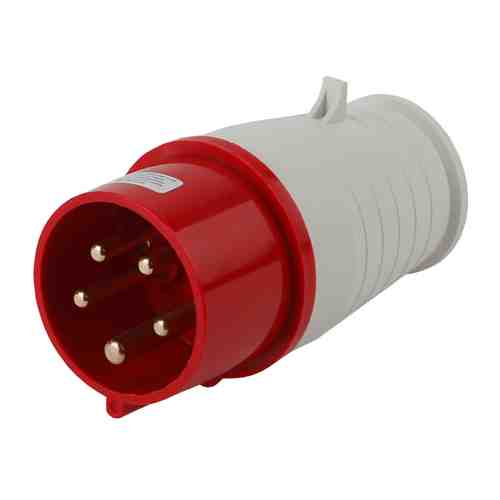 Вилка силовая кабельная ЭРА 3Р+Е+N 16А 380В IP44 красный арт. 1001293354
