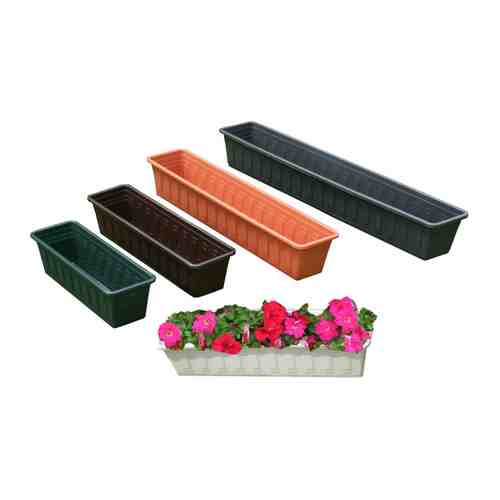 Ящик балконный FLORA-TEC, 100х17х15 см, пластик, цвет: терракот арт. 1001116653